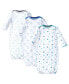 Фото #1 товара Baby Boy Cotton Long-Sleeve Gowns 3pk, Boy Elephant Stars