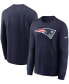 Фото #2 товара Men's Navy New England Patriots Primary Logo Long Sleeve T-shirt