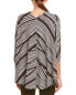 Nicole Miller 294303 Women's Wavy Stripe Cocoon top, Black/White, Large