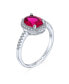 Фото #7 товара Кольцо Bling Jewelry CZ Oval Solitaire Red Garnet925