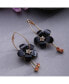 ფოტო #2 პროდუქტის Women's Black Flower Drop Earrings