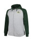 Men's Heather Gray Green Bay Packers Big and Tall Fleece Raglan Full-Zip Hoodie Jacket