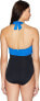 Фото #2 товара LAUREN RALPH LAUREN Women's 182784 Halter One-Piece Swimsuit Black/Blue Size 14