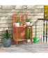 Фото #2 товара Wood Potting Bench Waterproof Garden Table with 2-Tier Open Storage Shelf