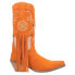 Фото #1 товара Dingo Day Dream Fringe Embroidered Round Toe Cowboy Womens Orange Casual Boots