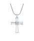 ფოტო #1 პროდუქტის Religious Mother Of Pearl MOP Cross Pendant Necklace For Women For Teen Rhodium Plated Brass Snake Chain Included