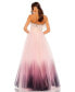 Фото #3 товара Women's Strapless Feather Hem Tulle Gown