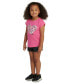 ფოტო #4 პროდუქტის Toddler & Little Girls Heart T-Shirt & Printed Shorts, 2 Piece Set