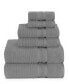 Sapphire Resort Gifford Textured Zero Twist Ribbed Border 6 Piece Bath Towel Set