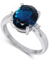 ფოტო #1 პროდუქტის London Blue Topaz (3-3/4 ct. t.w.) & Diamond (1/20 ct. t.w.) Ring in 14k White Gold