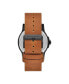 Men's Robertson Three-Hand, Black Alloy Watch, Brown