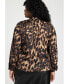 Plus Size Exaggerated Tie Neck Blouse Late night leopard, 26 - фото #2