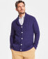 Men's Chunky Shawl Collar Cardigan Sweater, Created for Macy's Синий, L - фото #1