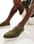 Truffle Collection casual suede loafers in olive green