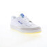 Фото #3 товара Reebok Club C 85 Prince Mens White Leather Lace Up Lifestyle Sneakers Shoes