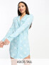 Фото #1 товара ASOS DESIGN Tall exclusive viscose spot sleep shirt in blue