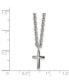 Фото #3 товара Chisel polished 11mm Cross Pendant on a 18 inch Cable Chain Necklace