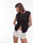 Фото #1 товара Topshop knitted stitch detail tank in black