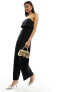 River Island bandeau tailored jumpsuit in black 40 - фото #3