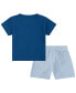 ფოტო #2 პროდუქტის Little Boys Split French Terry T-shirt and Shorts, 2 Piece Set