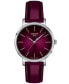 ფოტო #1 პროდუქტის Women's Swiss Everytime Pink Faux Leather Strap Watch 34mm