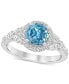 Фото #3 товара Swiss Blue Topaz (1 ct. t.w.) & Diamond (1 ct. t.w.) Bridal Set in 14k White Gold