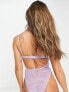 ASOS DESIGN cowboy flocked underwire body in lilac