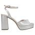 Фото #2 товара Nina Stacie Ankle Strap Dress Womens Silver Dress Sandals STACIE-041