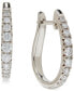 ფოტო #2 პროდუქტის Diamond Oval Graduated Hoop Earrings (3/4 ct. t.w.) in 14k White or Yellow Gold