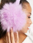 Daisy Street ear muffs in pink faux fur