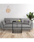 C Shaped Sofa Side End Table With Hardwood Surface, 13.75 D X 21.75 W X 27