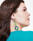 Фото #2 товара Gold-Tone Pavé, Color & Ribbon-Wrapped Chain Link Statement Earrings, Created for Macy's