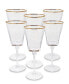Square Shaped Rim Hammered Wine Glasses, Set of 6