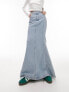 Фото #1 товара Topshop highwaist denim fishtail skirt in bleach