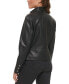 Фото #8 товара Faux-Leather Latch Collar Lined Moto Racer Jacket