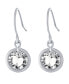 ფოტო #2 პროდუქტის Fine Crystal 6mm Bezel Drop Earrings in Sterling Silver