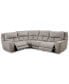Фото #3 товара CLOSEOUT! Terrine 4-Pc. Fabric Sectional with 2 Power Motion Recliners, Created for Macy's