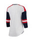 ფოტო #4 პროდუქტის Women's White and Navy Boston Red Sox Base Runner 3/4-Sleeve V-Neck T-shirt