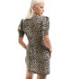 Фото #4 товара Reclaimed Vintage western mini dress with collar in leopard print