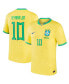 Фото #2 товара Men's Neymar Jr. Yellow Brazil National Team 2022/23 Home Breathe Stadium Replica Player Jersey