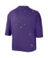 Women's Purple Los Angeles Lakers Courtside Splatter Cropped T-shirt