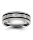 Фото #1 товара Stainless Steel Brushed and Polished Enameled with CZ Band Ring