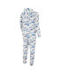 ფოტო #2 პროდუქტის Men's White Buffalo Bills Allover Print Docket Union Full-Zip Hooded Pajama Suit