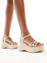 Glamorous platform sandals in natural