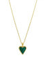 Women's Green Heart Adjustable Gold-Tone Pendant Necklace
