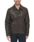 ფოტო #1 პროდუქტის Men's Faux Leather Shirt Jacket