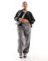 Only Curve mid rise parachute trousers in grey