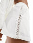 Фото #2 товара 4th & Reckless lea crochet detail linen look short co-ord in white