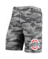 ფოტო #3 პროდუქტის Men's Charcoal and Gray Ohio State Buckeyes Camo Backup Terry Jam Lounge Shorts