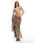 Candypants zebra print low rise maxi beach skirt in brown Коричневый, L - EU 42-44 - фото #1